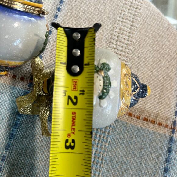 Vintage Christmas Ornament Hinged Porcelain Trinket Boxes – Santa & Snowman - Picture 12 of 14